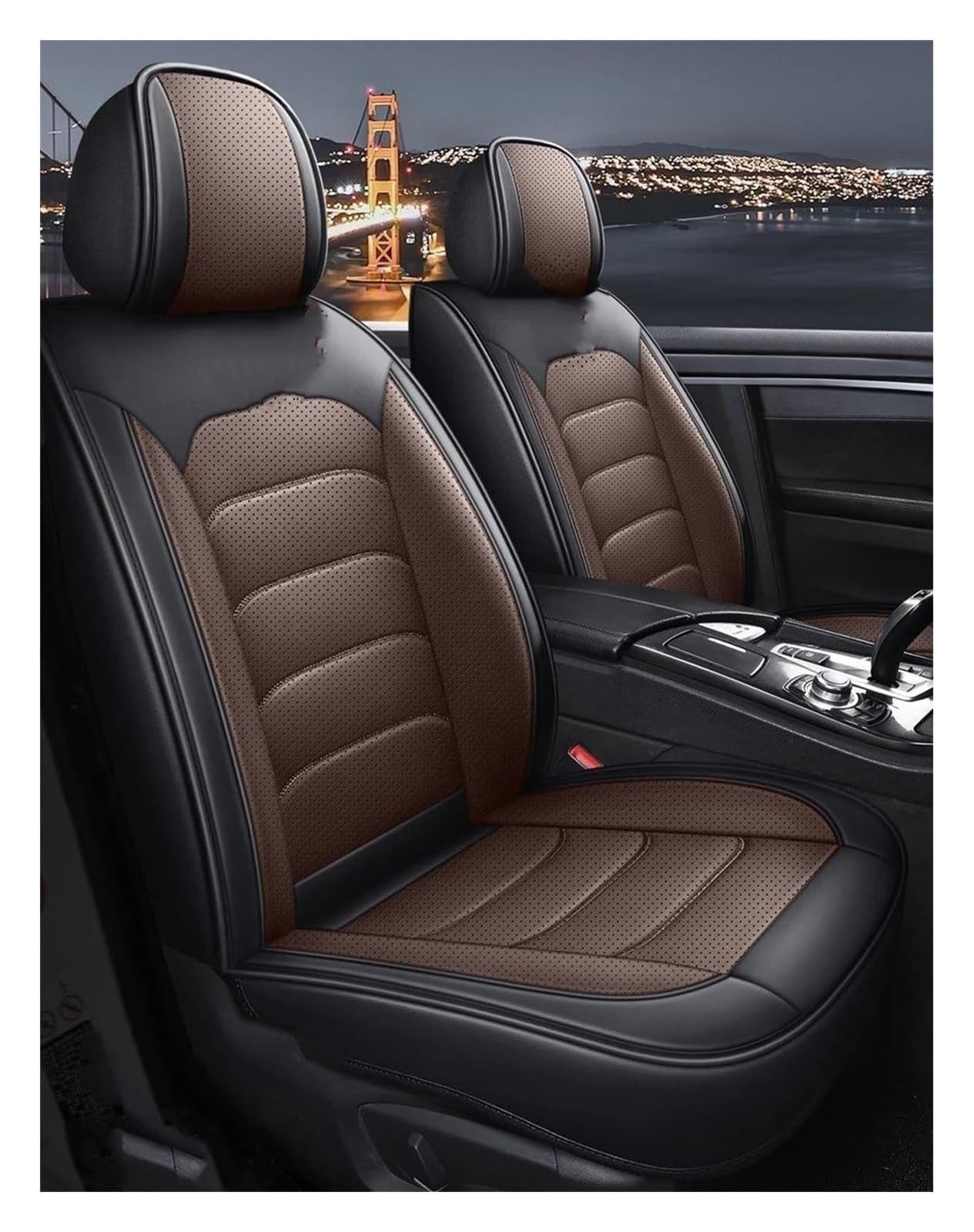 VKVZGPRARW Auto Sitzbezug Für T&oyota Alle Modelle Für Land Cruiser Für Prado Für Yaris Für Venza Für Prius Autositzbezüge Autositzbezüge(Coffee) von VKVZGPRARW
