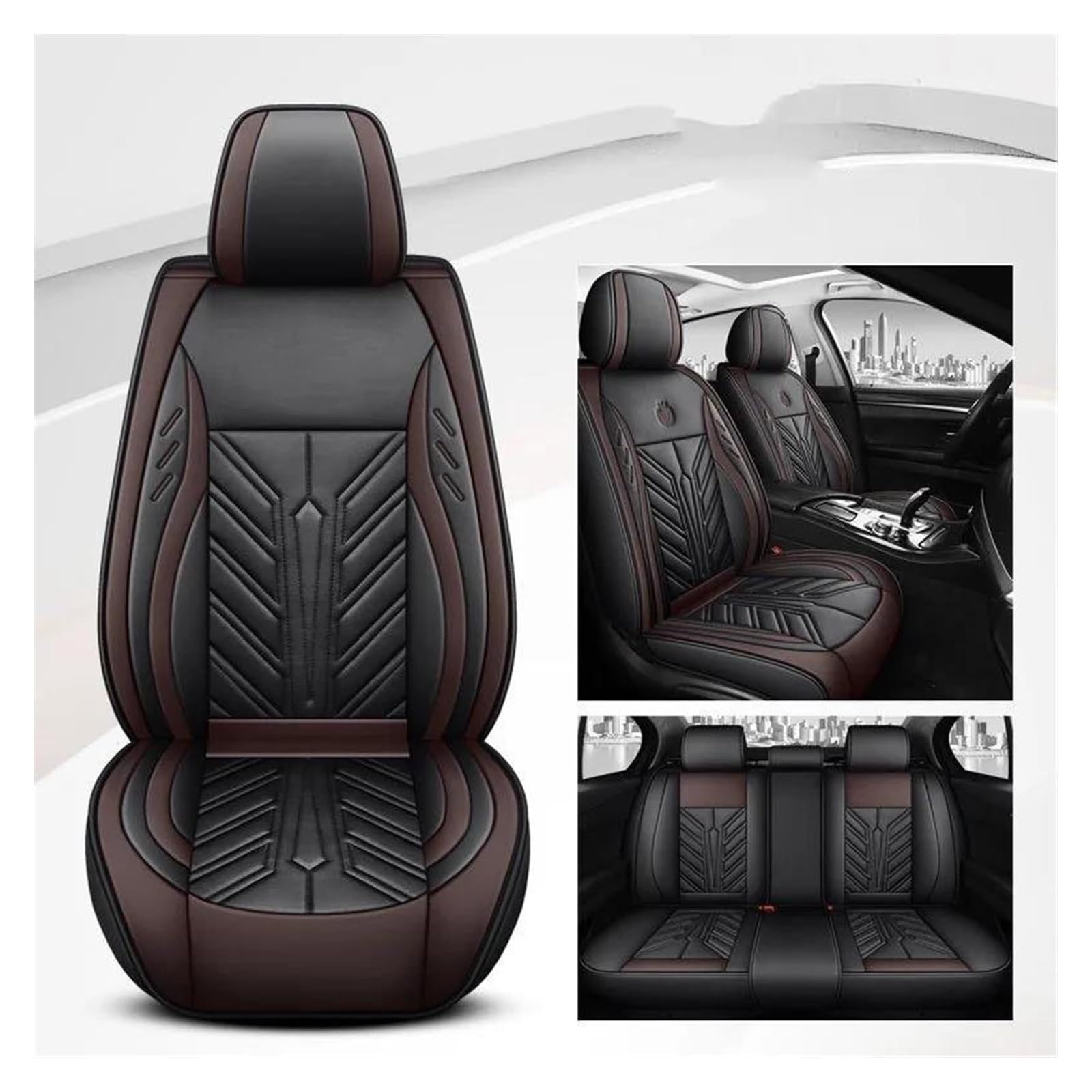VKVZGPRARW Auto Sitzbezug Für T&oyota Alle Modelle Für Land Für Cruiser Für Prado Für Yaris Für Venza Für Prius Für Camry Für Corolla Auto Sitzbezüge(Coffee) von VKVZGPRARW