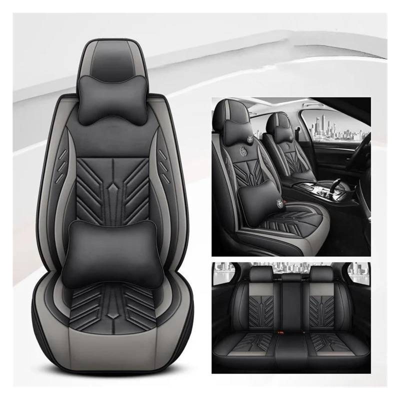 VKVZGPRARW Auto Sitzbezug Für T&oyota Alle Modelle Für Land Für Cruiser Für Prado Für Yaris Für Venza Für Prius Für Camry Für Corolla AutositzbezügeLeder(Grey A) von VKVZGPRARW