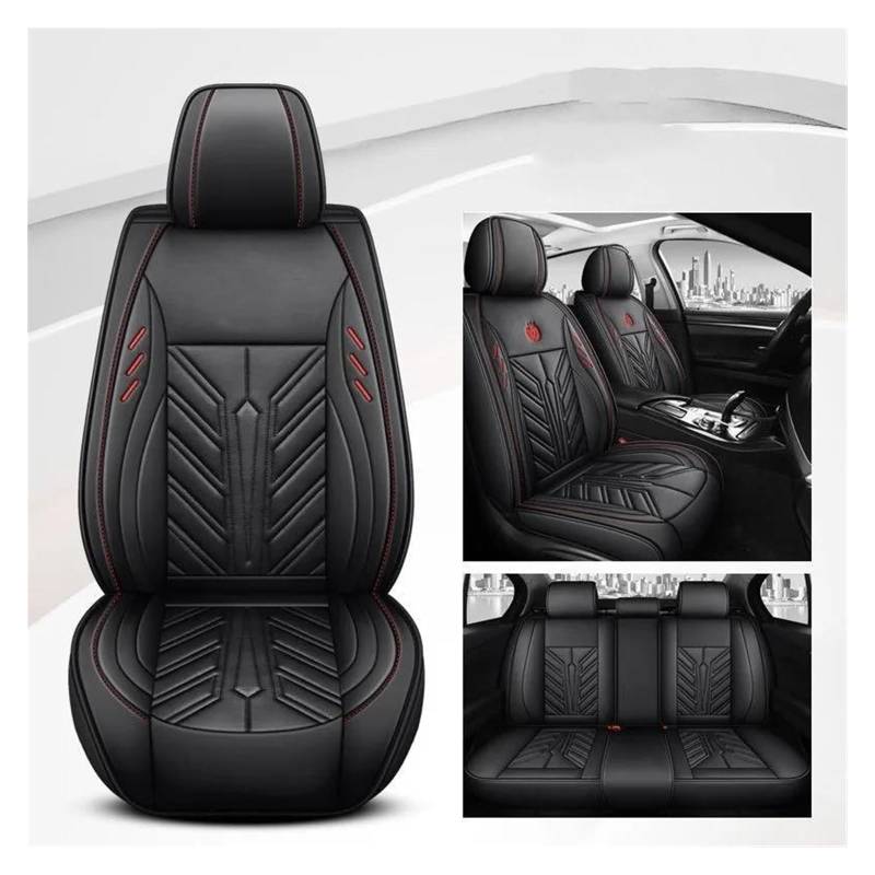 VKVZGPRARW Auto Sitzbezug Für T&oyota Alle Modelle Für Land Für Cruiser Für Prado Für Yaris Für Venza Für Prius Für Camry Für Corolla AutositzbezügeLeder(Schwarz) von VKVZGPRARW