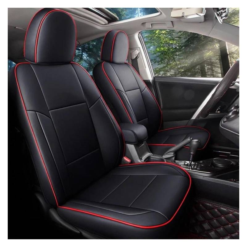 VKVZGPRARW Auto Sitzbezug Für T&oyota Für Rav4 2013-2019, wasserdichte Kunstleder-Zubehör, Auto-Styling-Autositzbezüge, Passgenau Für Autositzbezüge(rot) von VKVZGPRARW