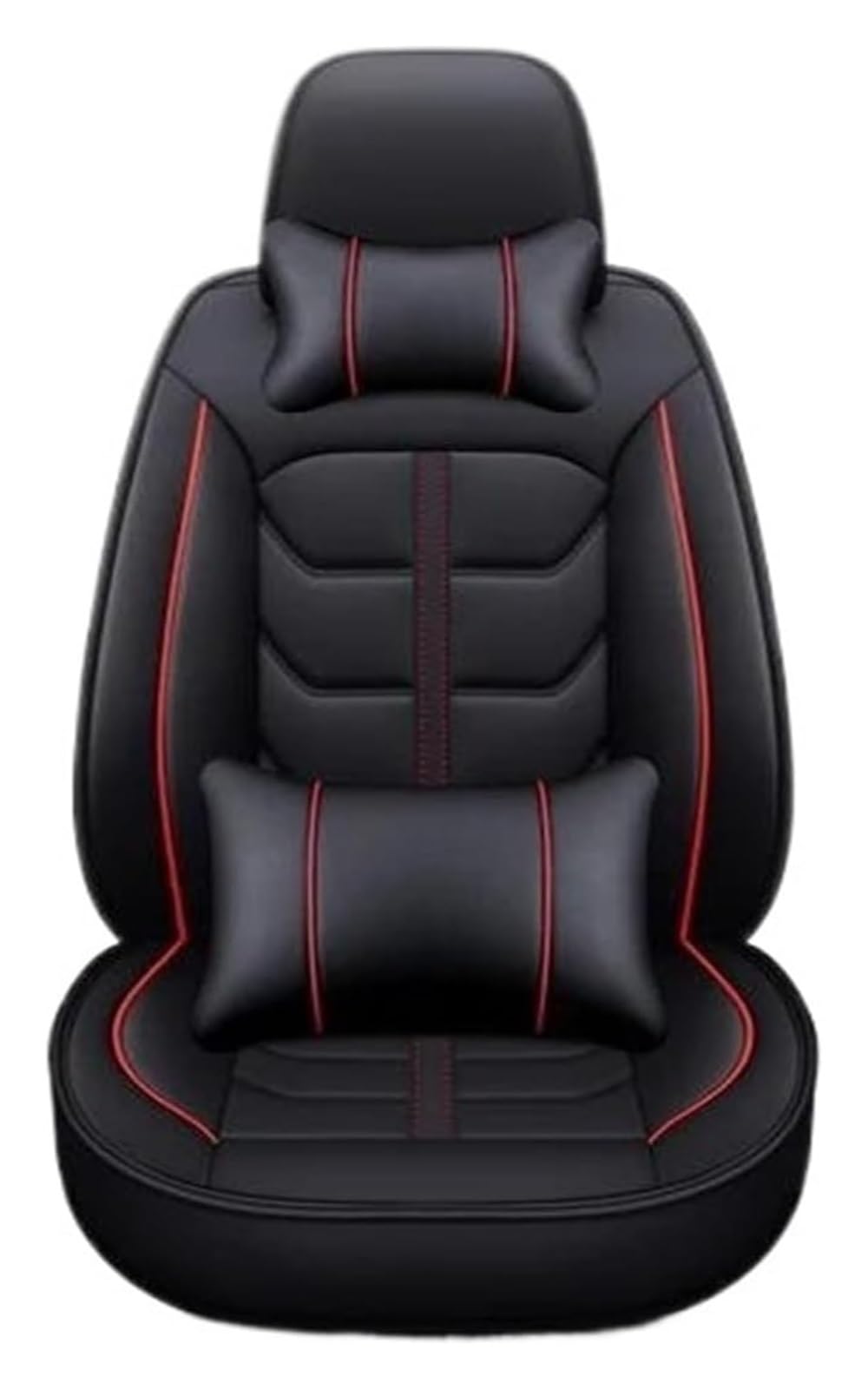 VKVZGPRARW Auto Sitzbezug Für VW Alle Modelle Für Polo Für G&olf 7 Für T&iguan Für T&Ouran Für J&etta CC Auto-Styling Autositzbezug Autositzbezüge 5 Sitze(Black Red Pillow 2) von VKVZGPRARW