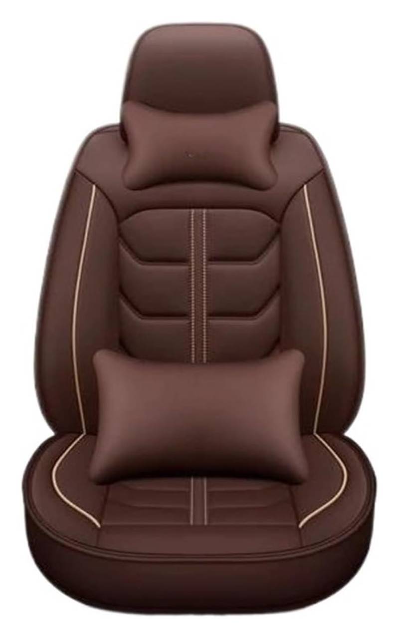 VKVZGPRARW Auto Sitzbezug Für VW Alle Modelle Für Polo Für G&olf 7 Für T&iguan Für T&Ouran Für J&etta CC Auto-Styling Autositzbezug Autositzbezüge 5 Sitze(Coffee Pillow 2) von VKVZGPRARW