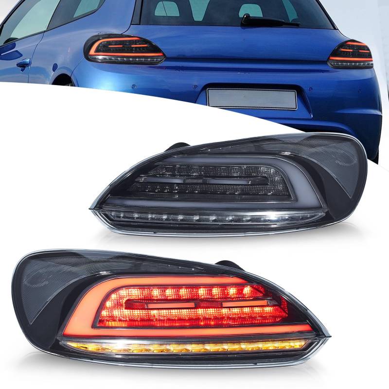 VLAND Rückleuchten Kompatibel für Scirocco 3 TSI TDI R 2009-2014, Mit E-Prüfzeichen, 1 Satz (Schwarz) von VLAND Motor