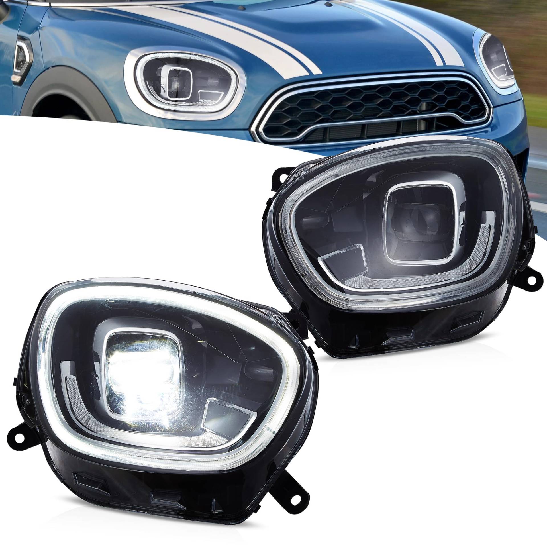VLAND Motor Scheinwerfer Kompatibel für Mini Cooper Countryman F60 Halogen 2017-2020, Mit E-Prüfzeichen,1 Satz VLAND Motor Scheinwerfer Kompatibel für Mini Cooper Countryman F60 Halogen 2017-2020, Mit E-Prüfzeichen,1 Satz von VLAND Motor