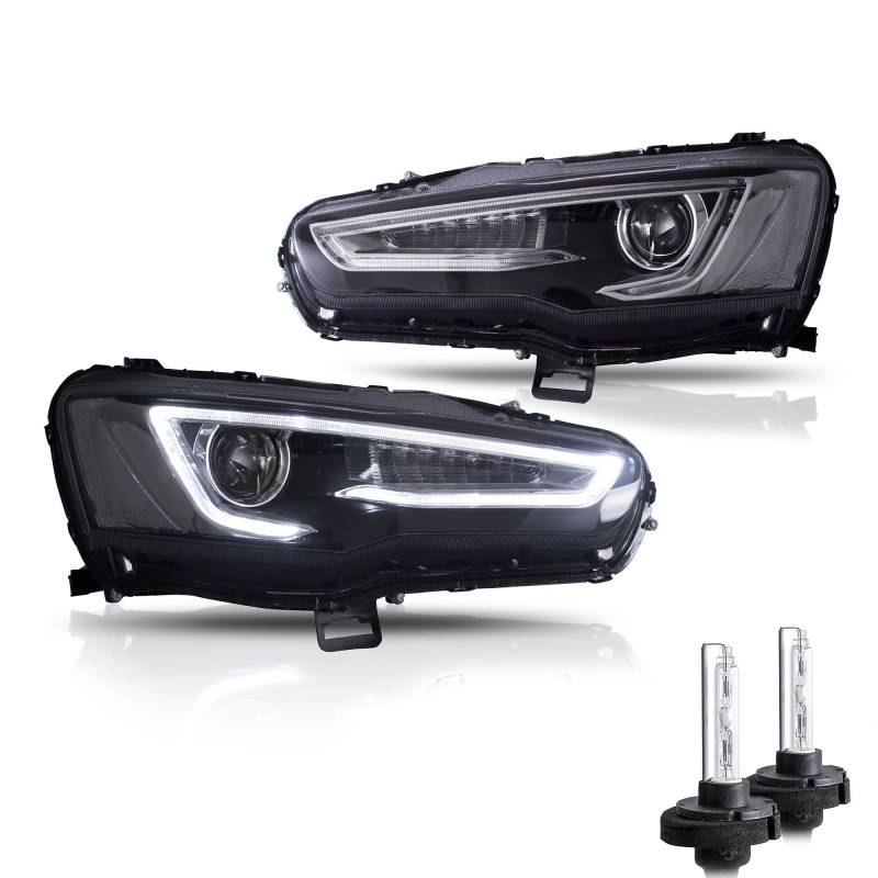 VLAND Scheinwerfer Kompatibel für Lancer & Evo X 2008-2020, 1 Satz (Chrom+d2h) von VLAND Motor