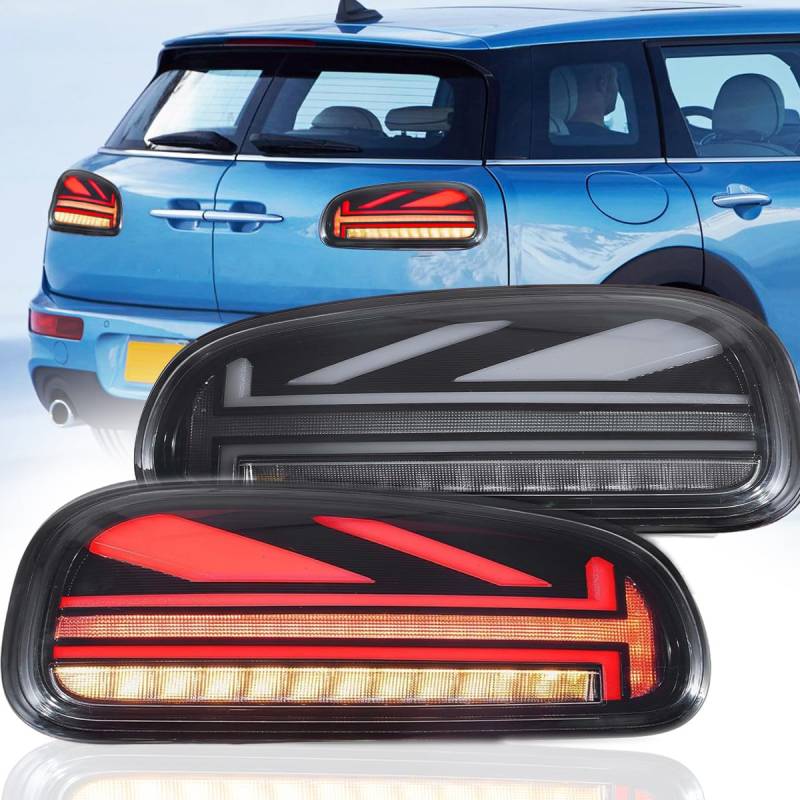 VLAND Rückleuchten für Mini Cooper Clubman F54 2015-2023 2nd Gen Rückleuchten, mit sequentiellem Blinker (geräuchert) von VLAND