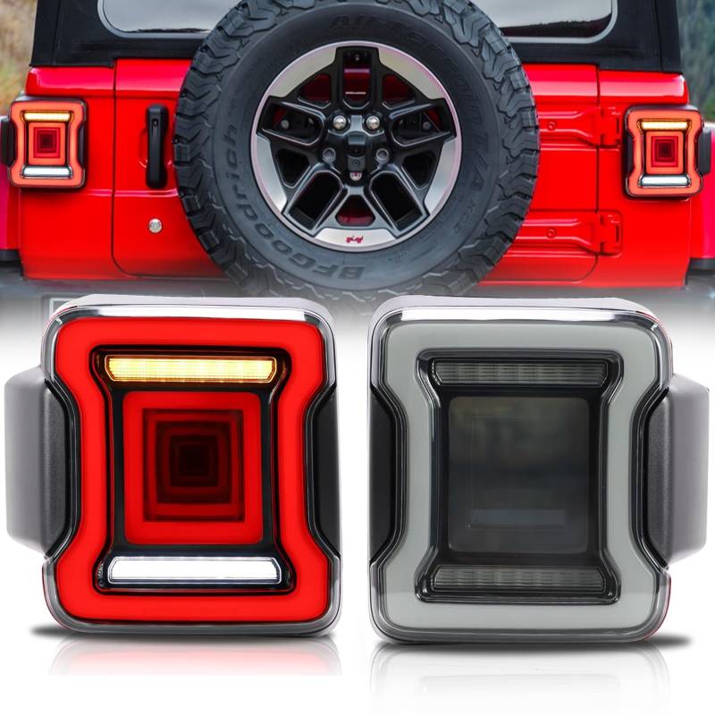 VLAND Rücklicht kompatibel mit Jeep Wrangler JL JLU 2018–2022 Sport, Sahara, Rubicon, Moab (nicht passend für JK), Rücklicht, Smoke von VLAND