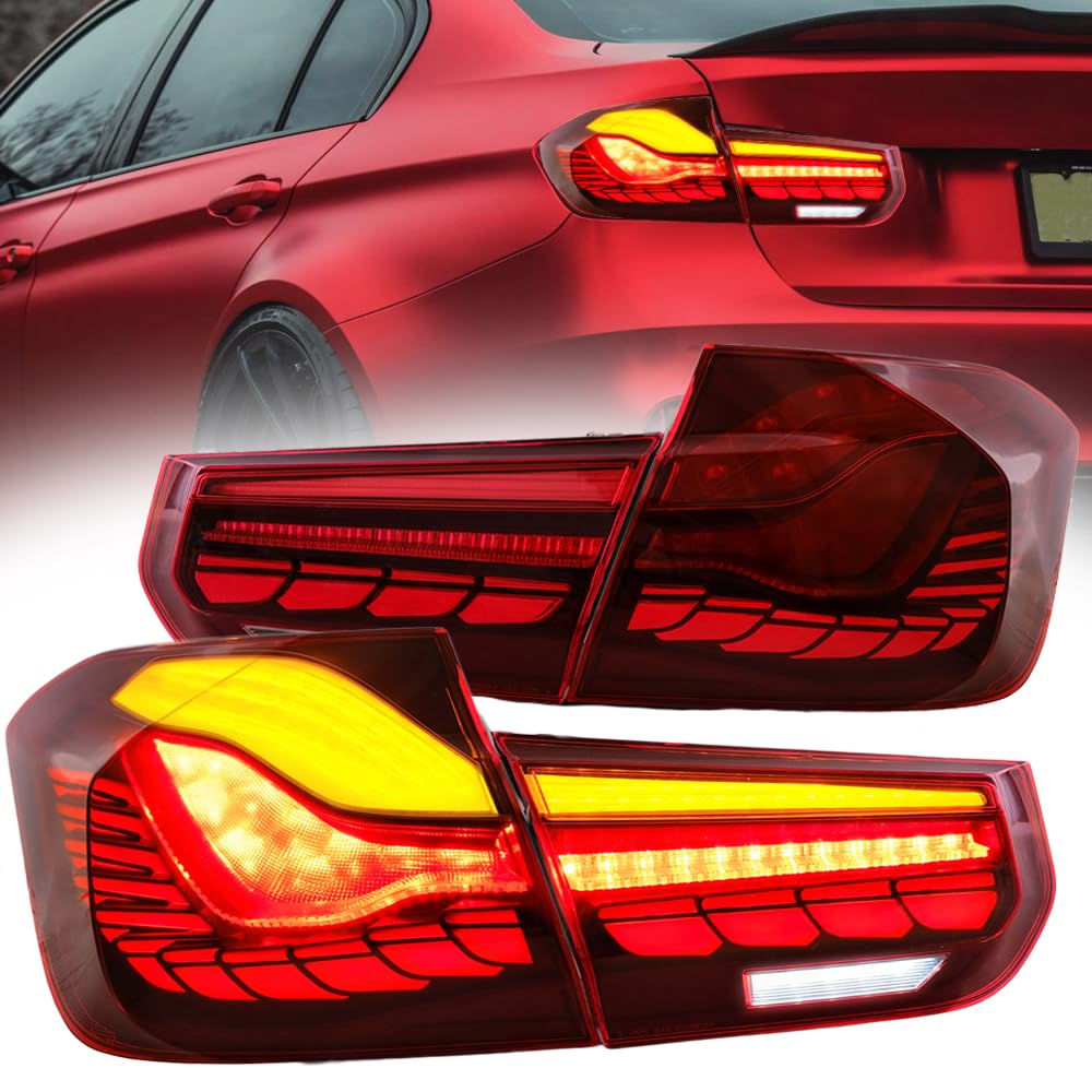 VLAND Rücklichter für 3er Serie F30 F35 F80 Limousine 320i 335i 328i 2012-2018 Rückleuchten Lampen mit E-Prüfzeichen (Rot) von VLAND