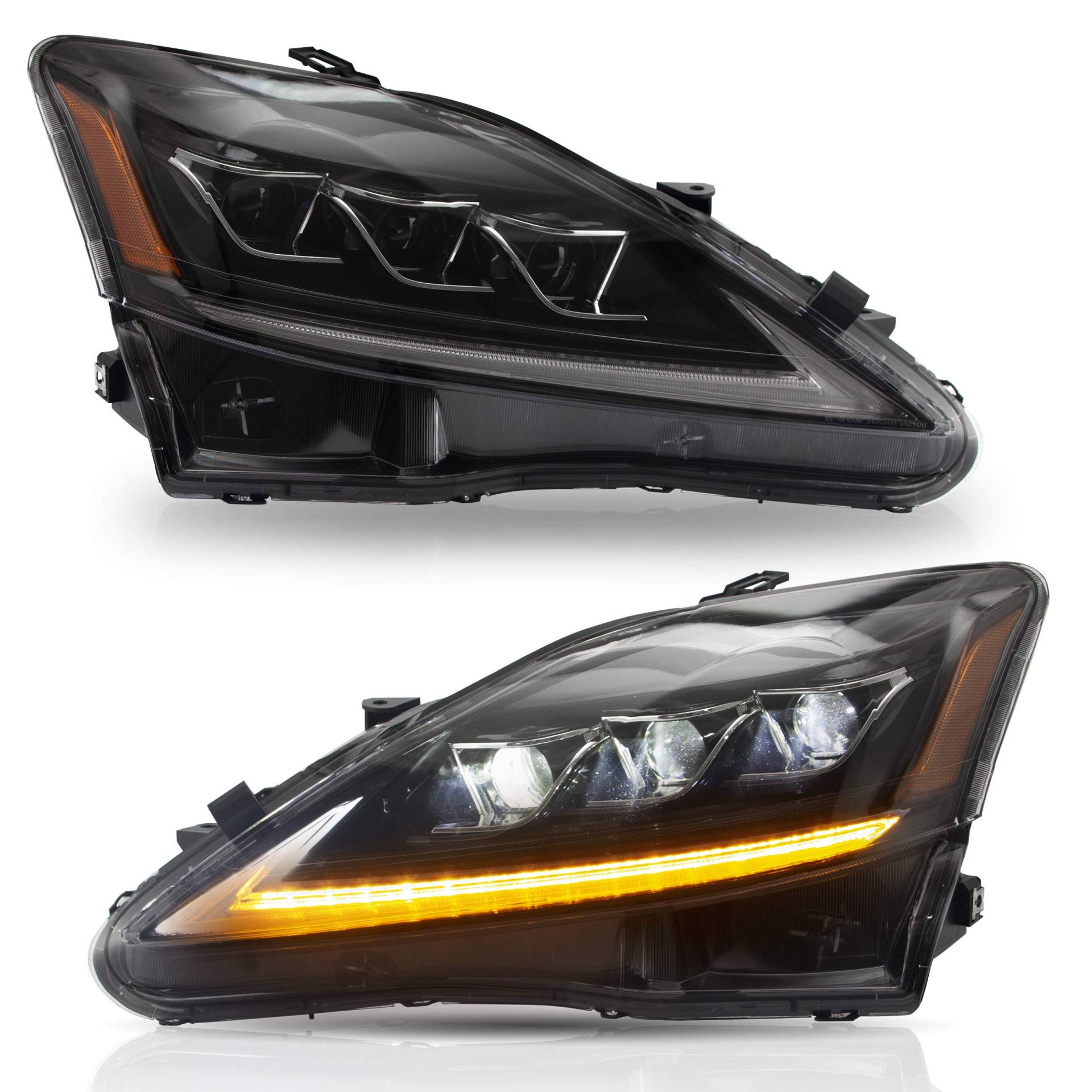 VLAND Scheinwerfer für Lexus IS250 2006-2012 Voll-Scheinwerfer mit Blinker-Sequenzanzeige, Abblendlicht und Fernlicht.Lieferung innerhalb von VLAND