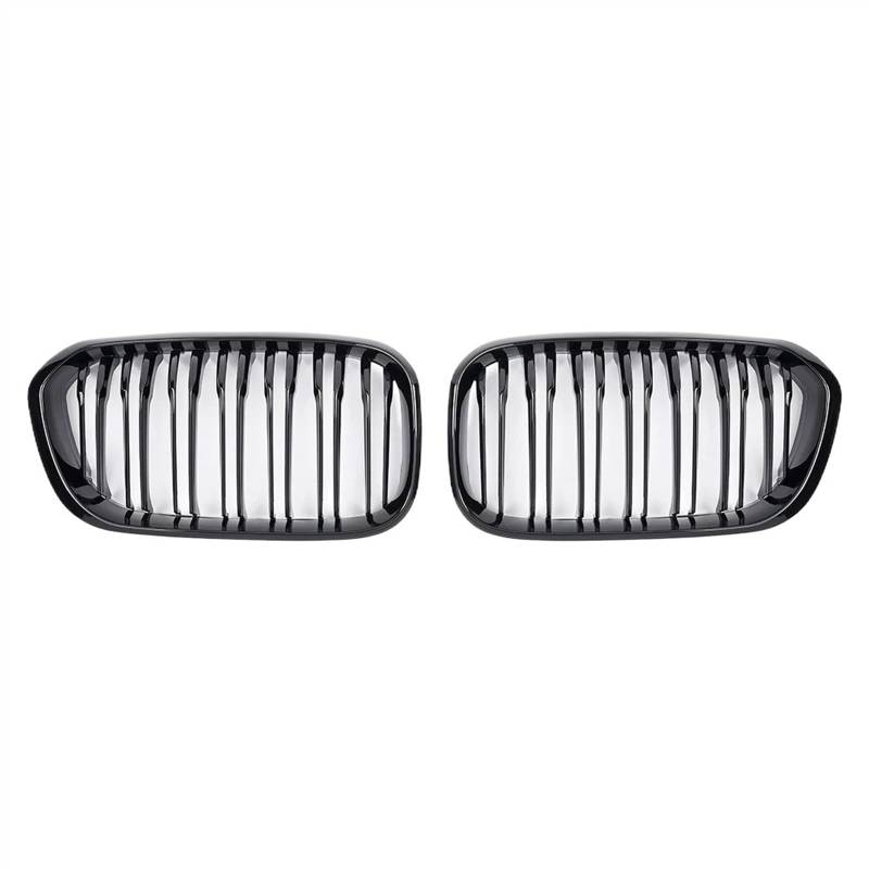 VNABIA Kompatibel Mit 1er F20 F21 120i LCI 2015 2016 2017 2018 2019 Auto Frontstoßstange Nierengrill Frontkühlerschutzgitter Kühlergrill Doppelsteg(Glossy Black) von VNABIA