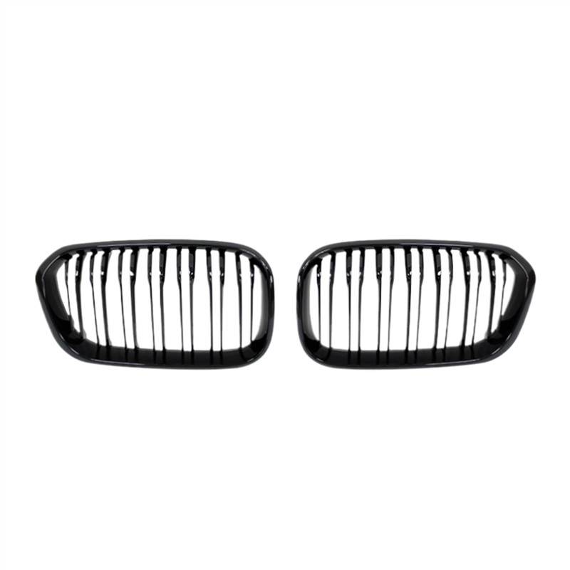 VNABIA Kompatibel Mit 1er F20 F21 2015 2016 2017 2018 2019 Doppellamellen-Ersatzgrill Auto-Frontstoßstangengitter Nieren-Renngrill Kühlergrill Doppelsteg(Gloss Black) von VNABIA
