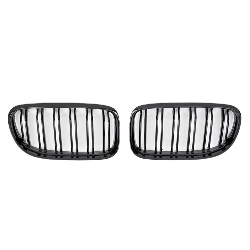 VNABIA Kompatibel Mit 3er E90 E91 2009 2010 2011 2012 Auto Front Mittelstoßstangengrill Doppellamellen Glanzschwarz Auto-Styling-Ersatz Kühlergrill Doppelsteg(Glossy Black) von VNABIA