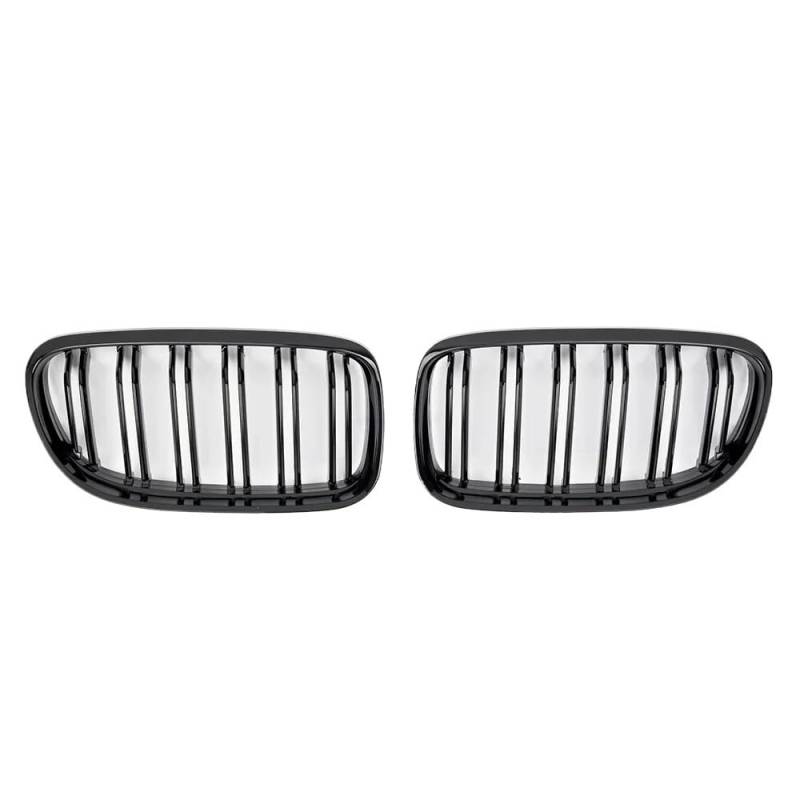 VNABIA Kompatibel Mit 3er E90 E91 2009 2010 2011 2012 Auto Front Mittelstoßstangengrill Doppellamellen Glanzschwarz Auto-Styling-Ersatz Kühlergrill Doppelsteg(Glossy Black) von VNABIA
