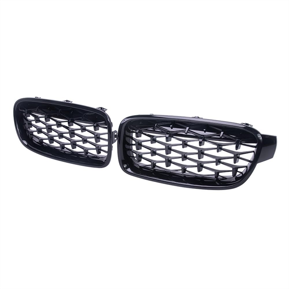 VNABIA Kompatibel Mit 3er F30 F31 F35 2013 2014 2015 2016 2017 2018 2019 Auto Front Nieren Stoßfänger Gitter Diamond Style Racing Grille Kühlergrill Doppelsteg(Gloss Black) von VNABIA