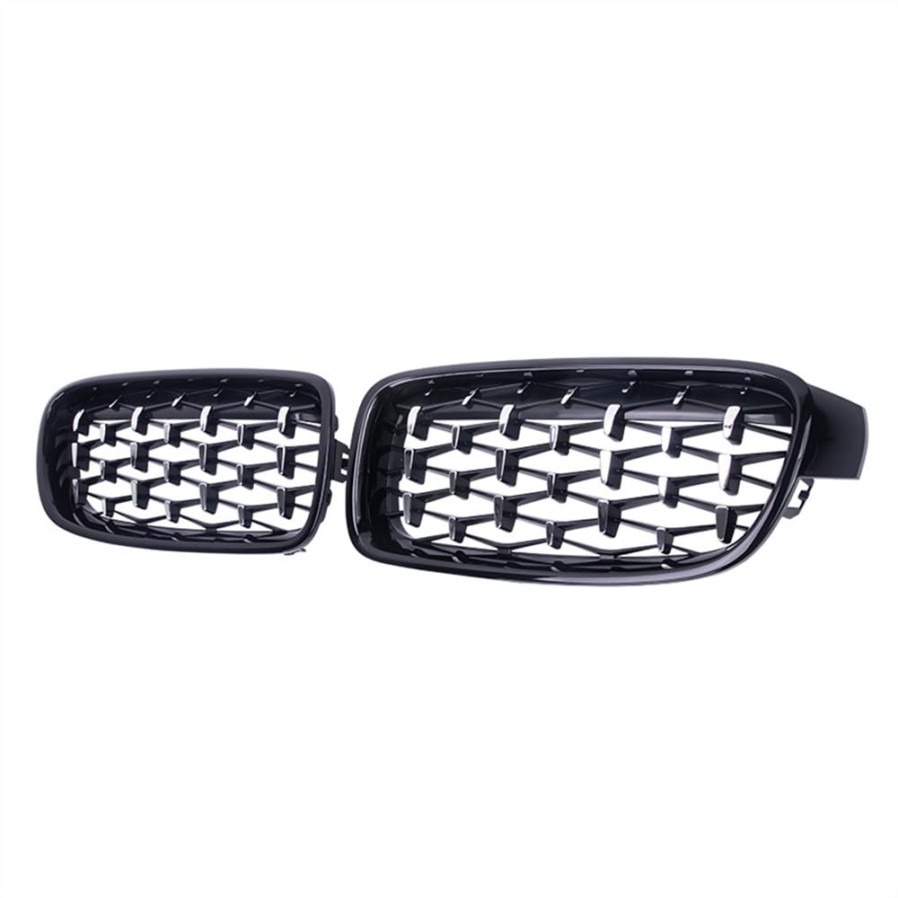 VNABIA Kompatibel Mit 3er F30 F31 F35 2013 2014 2015 2016 2017 2018 2019 Auto Front Nieren Stoßfänger Gitter Diamond Style Racing Grille Kühlergrill Doppelsteg(Silver and Black) von VNABIA