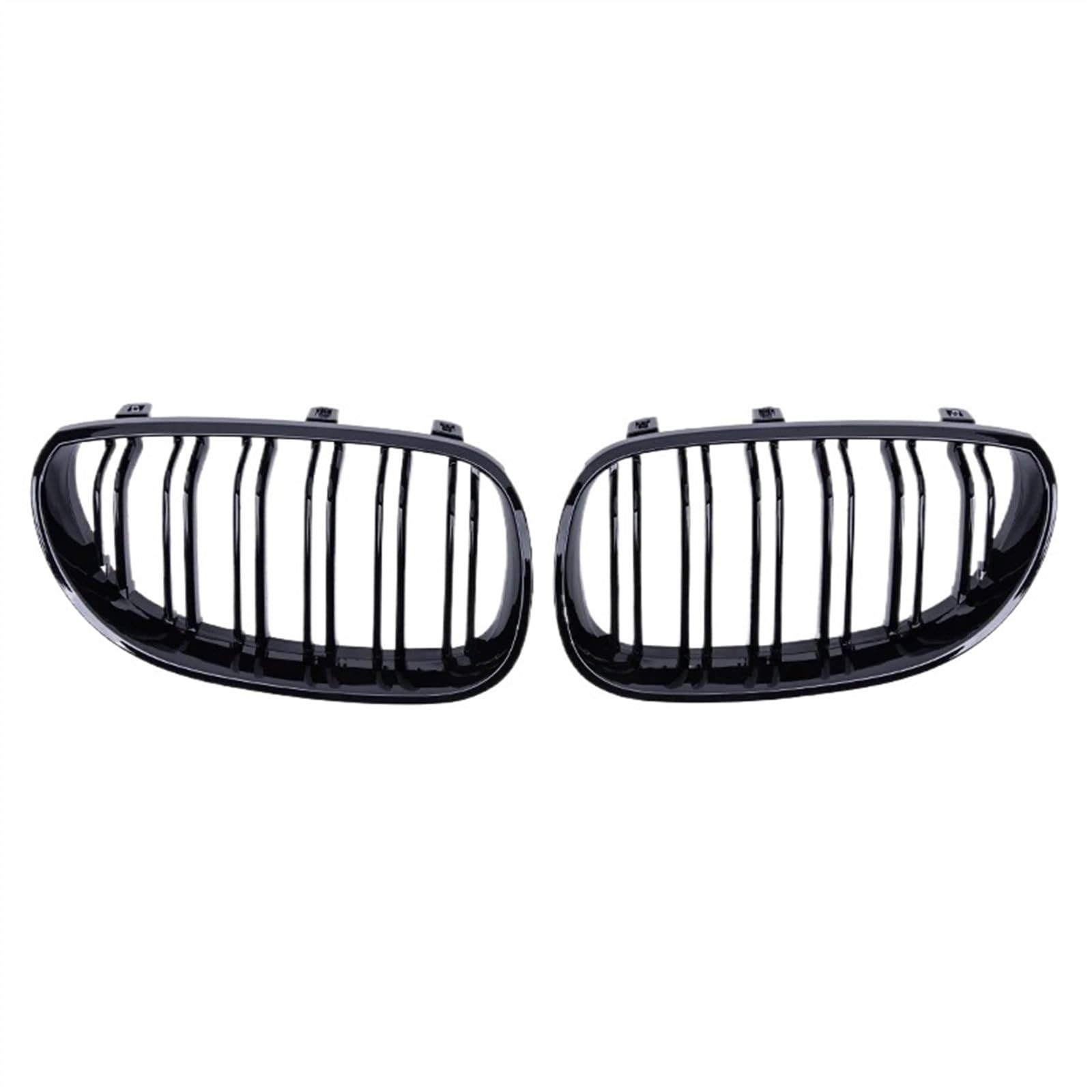 VNABIA Kompatibel Mit 5 Series E60 E61 Für M5 520i 545i 550i 535i 2003 2004 2005 2006 2007 2008 2009 2010 Auto Frontstoßstange Nierengrill Kühlergrill Doppelsteg(Gloss Black) von VNABIA