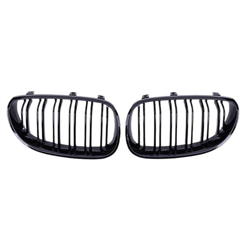 VNABIA Kompatibel Mit 5 Series E60 E61 Für M5 520i 545i 550i 535i 2003 2004 2005 2006 2007 2008 2009 2010 Auto Frontstoßstange Nierengrill Kühlergrill Doppelsteg(Gloss Black) von VNABIA