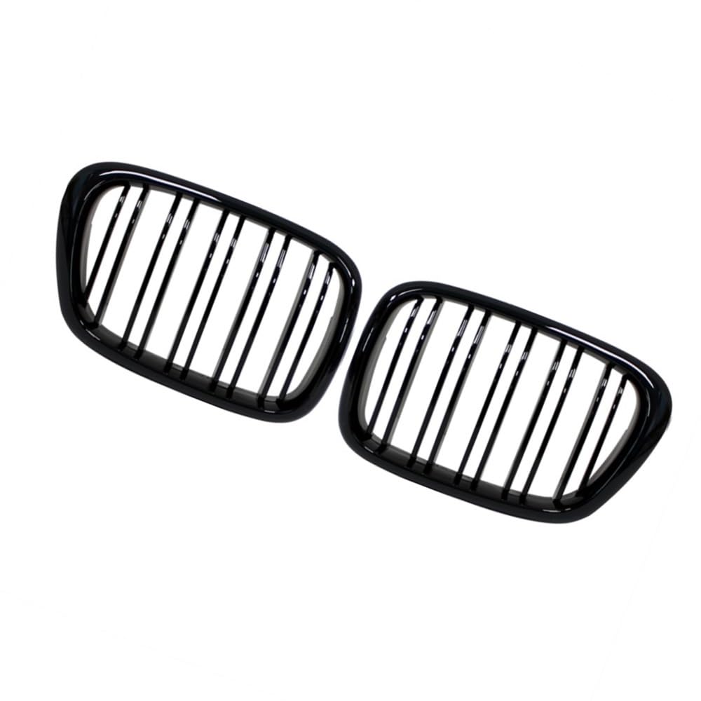 VNABIA Kompatibel Mit 5er E39 525 528 530 535 540 Für M5 1997 1998 1999 2000 2001 2002 2003 Front Center Schwarz Wide Kidney Hood Grille Kühlergrill Doppelsteg(Gloss Black) von VNABIA