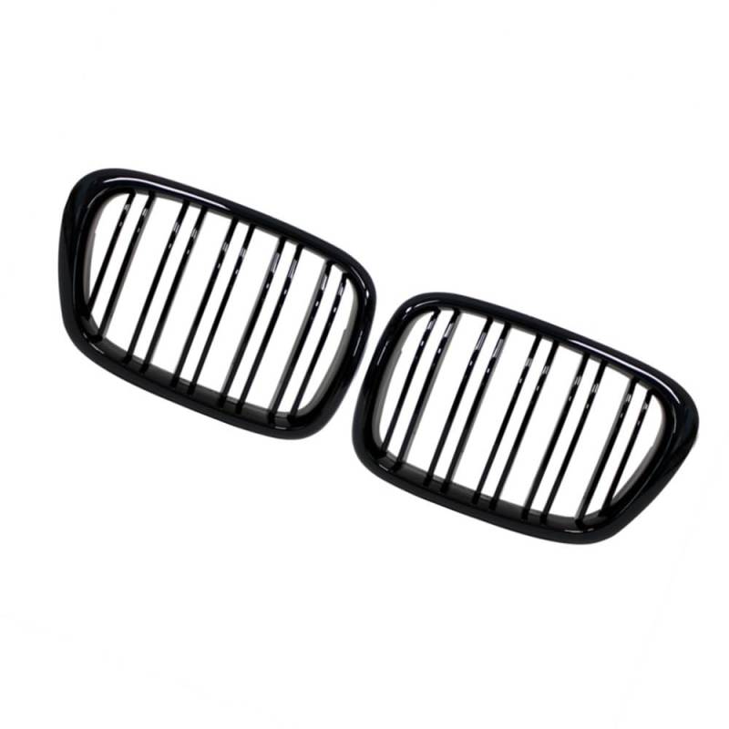 VNABIA Kompatibel Mit 5er E39 525 528 530 535 540 Für M5 1997 1998 1999 2000 2001 2002 2003 Front Center Schwarz Wide Kidney Hood Grille Kühlergrill Doppelsteg(Gloss Black) von VNABIA