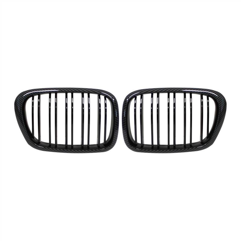 VNABIA Kompatibel Mit 5er E39 Für M5 525 528 1995 1996 1997 1998 1999 2000 2001 2002 2003 2004 Fronthaube Nierengrill Zubehör Kühlergrill Doppelsteg(Carbon Fiber) von VNABIA