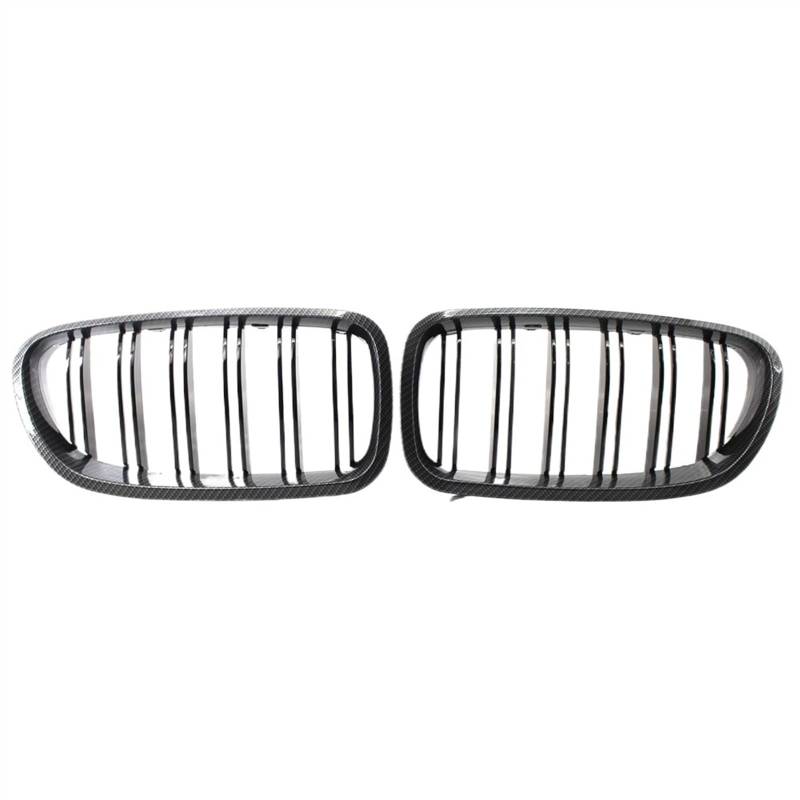 VNABIA Kompatibel Mit 5er F10 F11 520d 530d 540i 528i 535i Für M5 2010 2011 2012 2013 2014 2015 2016 2017 Auto Front Wide Nierengrill Kühlergrill Doppelsteg(Carbon Fiber) von VNABIA