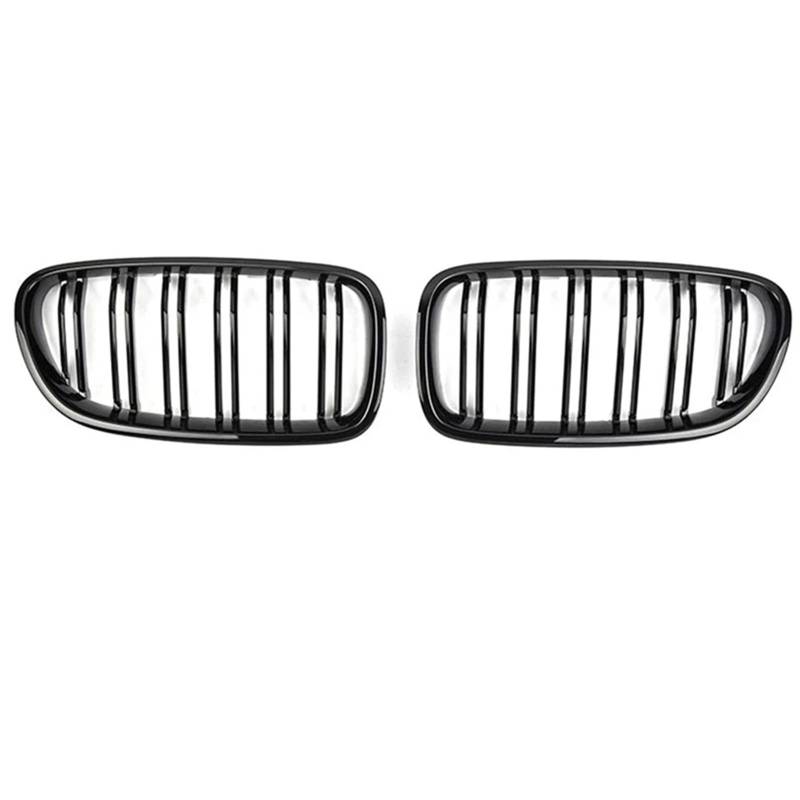 VNABIA Kompatibel Mit 5er F10 F11 F18 2010 2011 2012 2013 2014 2015 2016 2017 Autostil Hochglanzschwarz Frontnieren-Doppellamellengrill Kühlergrill Doppelsteg(Glossy Black) von VNABIA