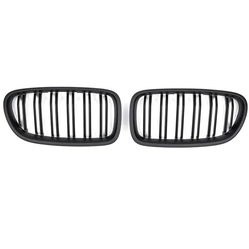 VNABIA Kompatibel Mit 5er F10 F11 F18 2010 2011 2012 2013 2014 2015 2016 2017 Autostil Hochglanzschwarz Frontnieren-Doppellamellengrill Kühlergrill Doppelsteg(Matte Black) von VNABIA