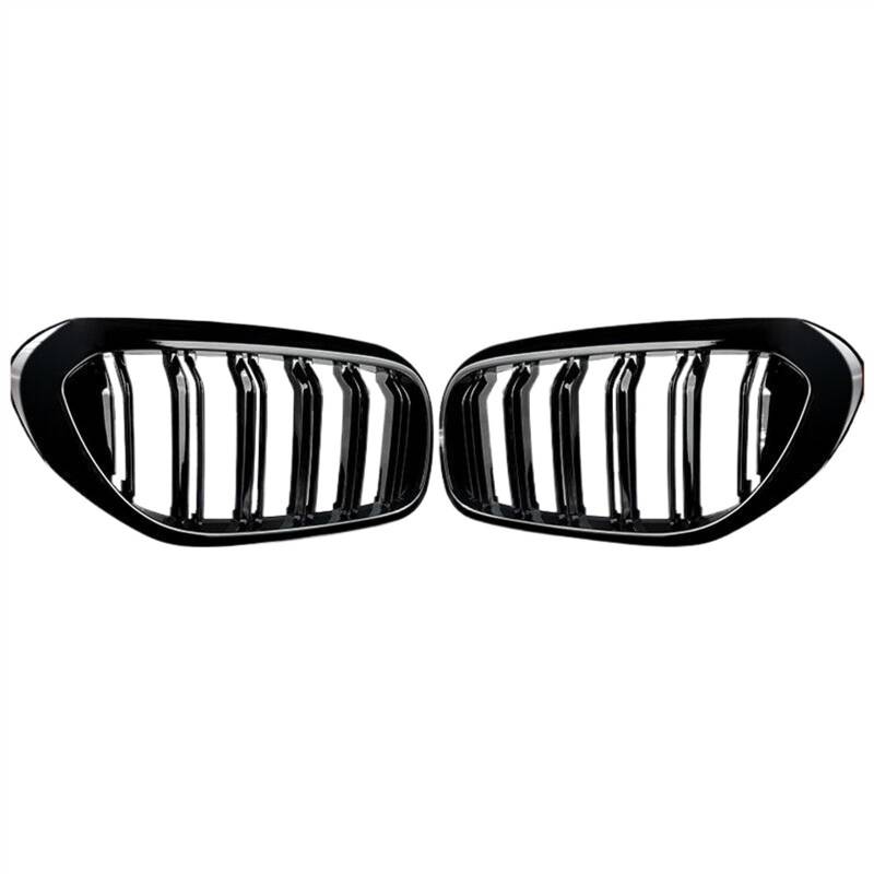 VNABIA Kompatibel Mit 5er G30 G31 520i 530i 540i Für M5 2017 2018 2019 2020 Doppellamellen-Nierengrill Frontstoßstange Renngrill Kühlergrill Doppelsteg(Glossy Black) von VNABIA
