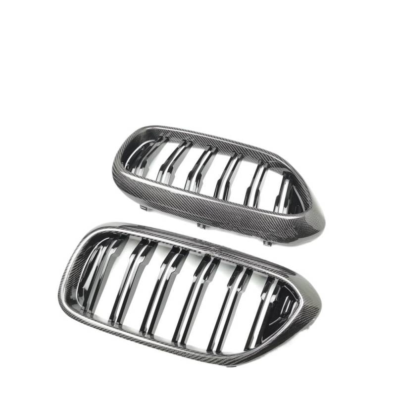 VNABIA Kompatibel Mit 5er G30 G31 F90 Für M5 530i 540i M550i 2017 2018 2019 Carbon Fiber Frontstoßstange Nierengrill Mesh Kühlergrill Kühlergrill Doppelsteg von VNABIA