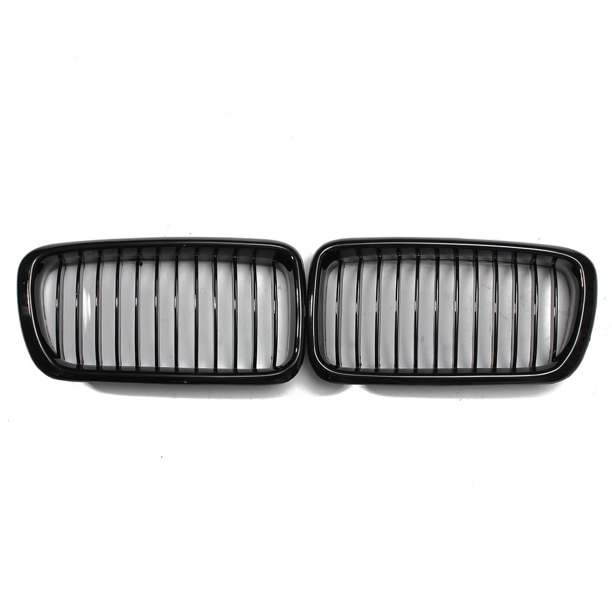 VNABIA Kompatibel Mit 7er E38 740i 740iL 750iL 1999 2000 2001 Auto Fronthaube Nierengrill Stoßstange Einzellamellengrill Ersatz Kühlergrill Doppelsteg(Glossy Black) von VNABIA