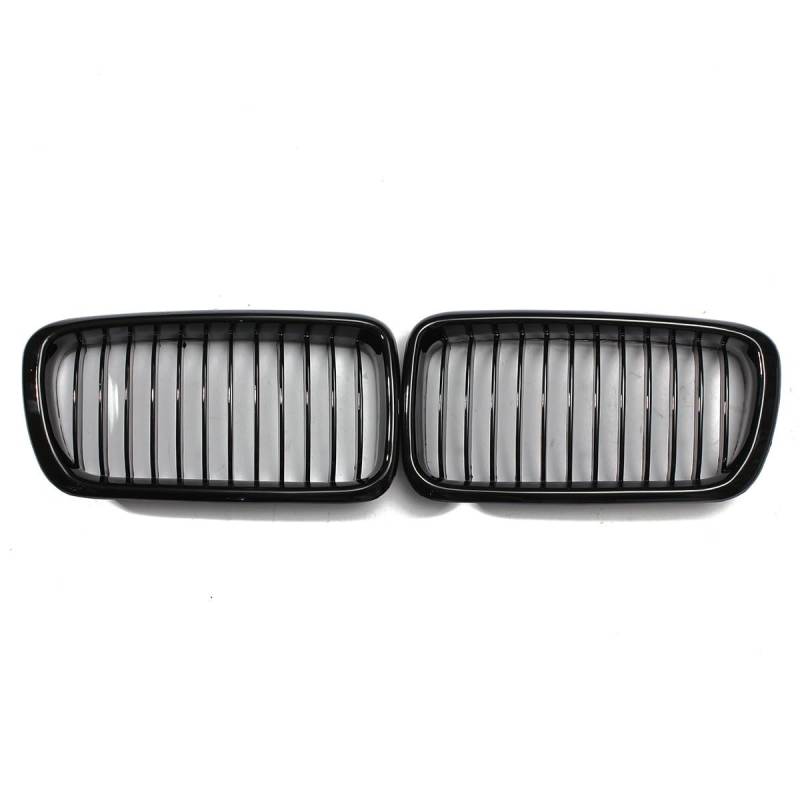 VNABIA Kompatibel Mit 7er E38 740i 740iL 750iL 1999 2000 2001 Auto Fronthaube Nierengrill Stoßstange Einzellamellengrill Ersatz Kühlergrill Doppelsteg(Glossy Black) von VNABIA