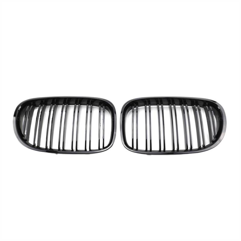 VNABIA Kompatibel Mit 7er F01 F02 F03 F04 2009 2010 2011 2012 2013 2014 2015, Glänzend Schwarze Auto-Frontstoßstange, Nierengitter-Zubehör Kühlergrill Doppelsteg von VNABIA