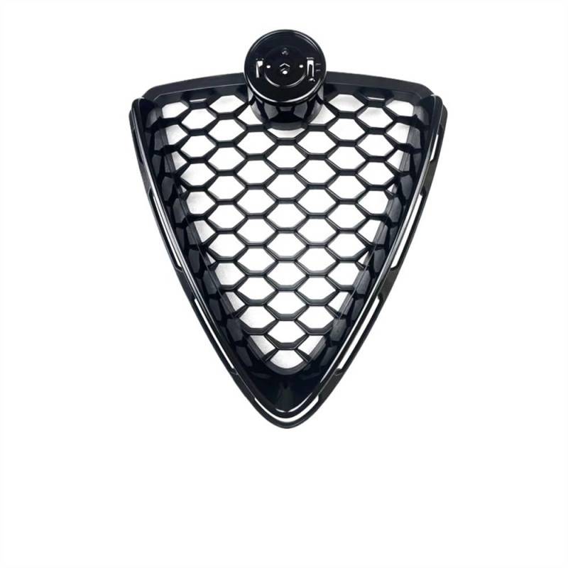 VNABIA Kompatibel Mit Alfa Für Romeo Für Stelvio 2017 2018 2019 2020 2021 2022 Auto Kopf Stoßstange Grille Montage Ersatz OEM:156121702 156144237 Kühlergrill Doppelsteg(Glossy Black) von VNABIA