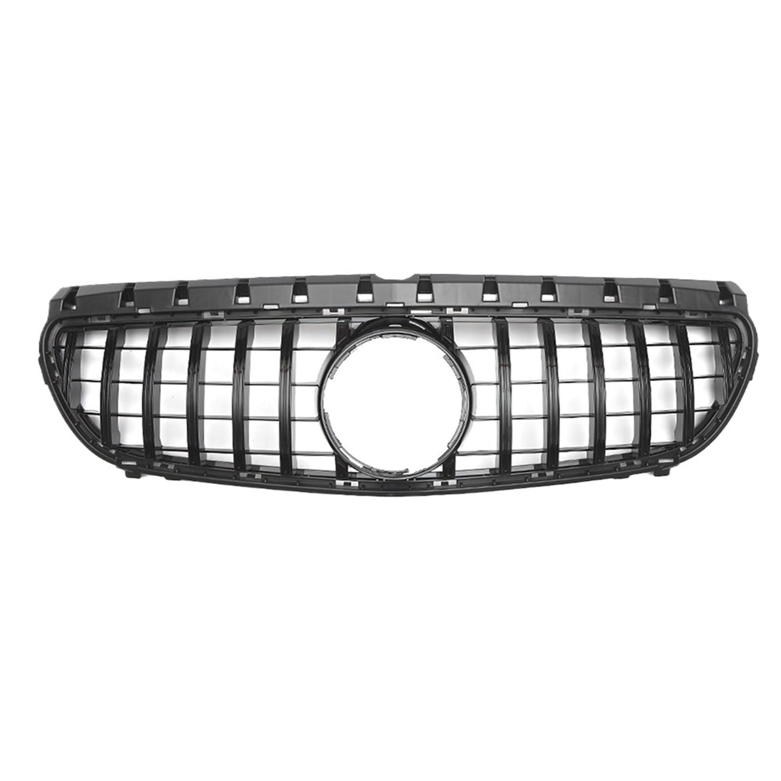 VNABIA Kompatibel Mit Benz Für B-Klasse W246 B180 B200 B250 2015 2016 2017 2018 2019 Frontgrill Für Die Stoßstange, Chrom-Diamanten-Stil, Grill Glänzend Schwarz Kühlergrill Doppelsteg(Black,GTR) von VNABIA