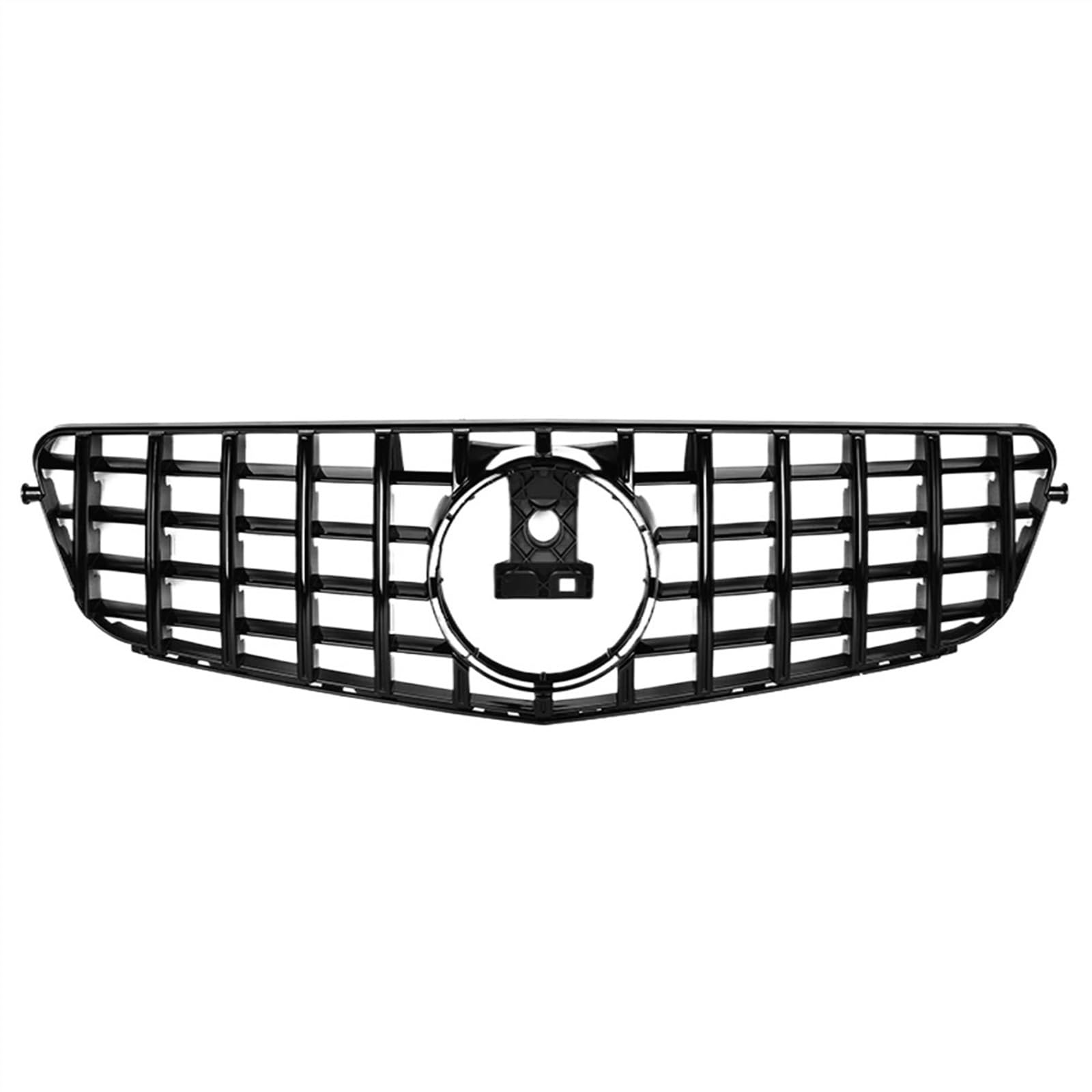 VNABIA Kompatibel Mit Benz Für C-Klasse W204 C180 C200 C350 2008 2009 2010 2011 2012 2013 2014 Glänzend Schwarzer Frontgrill Im GTR-Stil Kühlergrill Doppelsteg(GTR-Black) von VNABIA