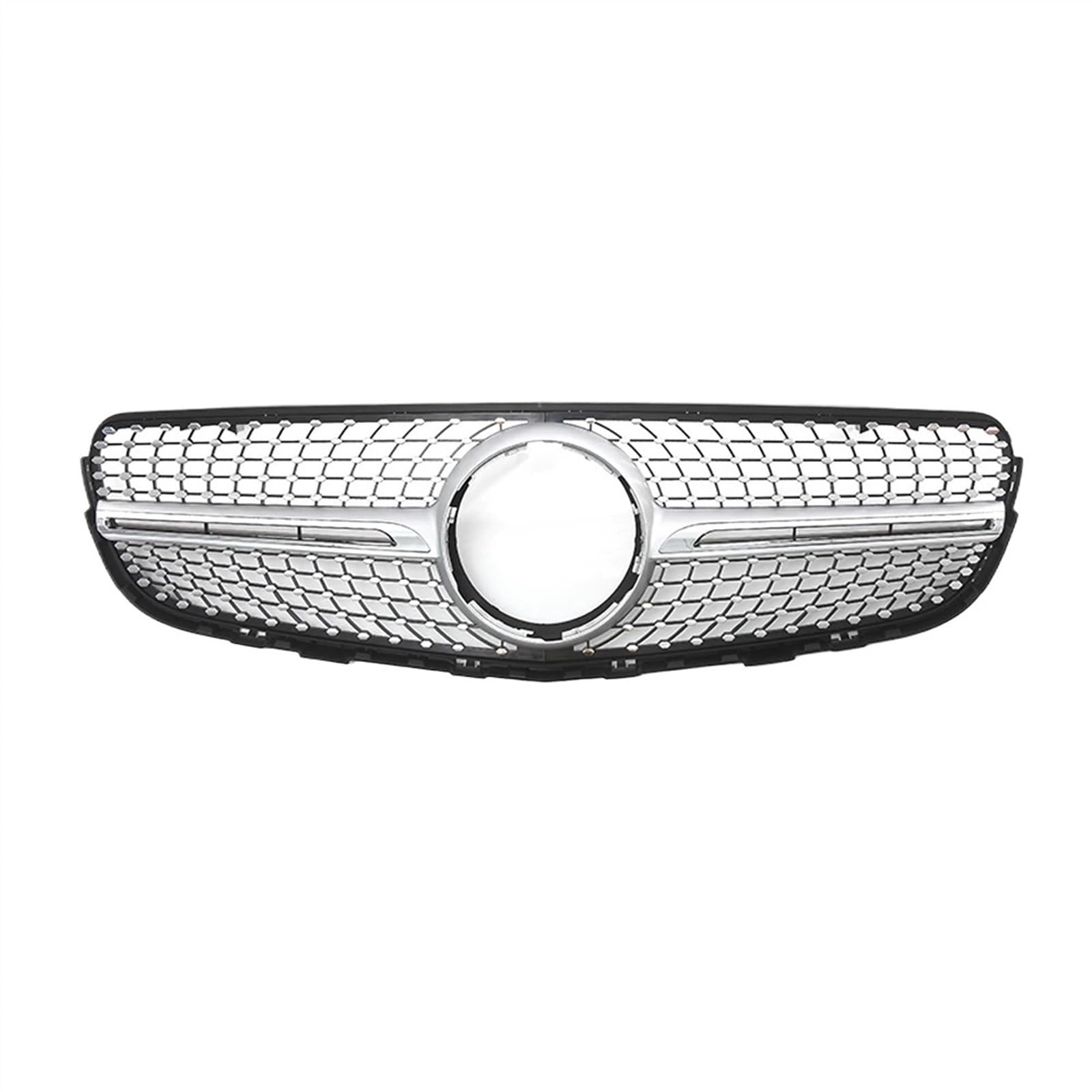 VNABIA Kompatibel Mit Benz Für GLC-Klasse X253 W253 2015 2016 2017 2018 2019 Fronteinlassgitter Stoßstangengrill Gitter Refit Auto-Frontkühlergrill Kühlergrill Doppelsteg(Silver,Diamonds) von VNABIA