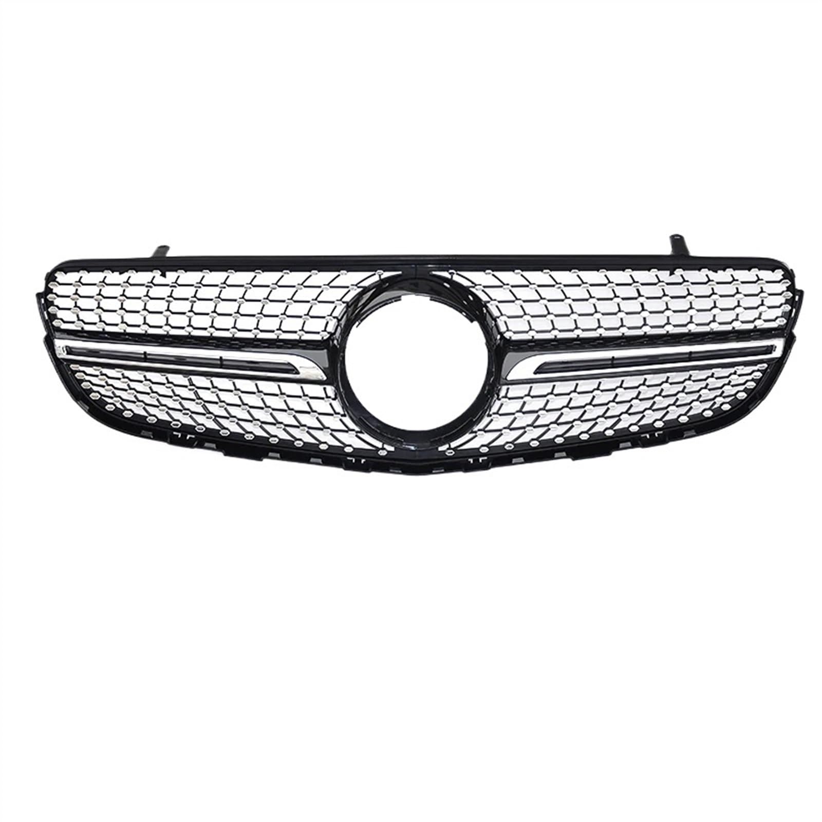 VNABIA Kompatibel Mit Benz Für GLC X253 C253 260 300 2015 2016 2017 2018 2019 Auto-Frontgrill Auto-Frontkühlergrill Ersatzzubehör Kühlergrill Doppelsteg(Black,Without Hole) von VNABIA