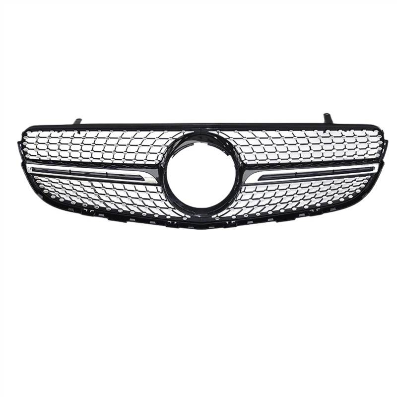 VNABIA Kompatibel Mit Benz Für GLC X253 C253 260 300 2015 2016 2017 2018 2019 Auto-Frontgrill Auto-Frontkühlergrill Ersatzzubehör Kühlergrill Doppelsteg(Black,Without Hole) von VNABIA
