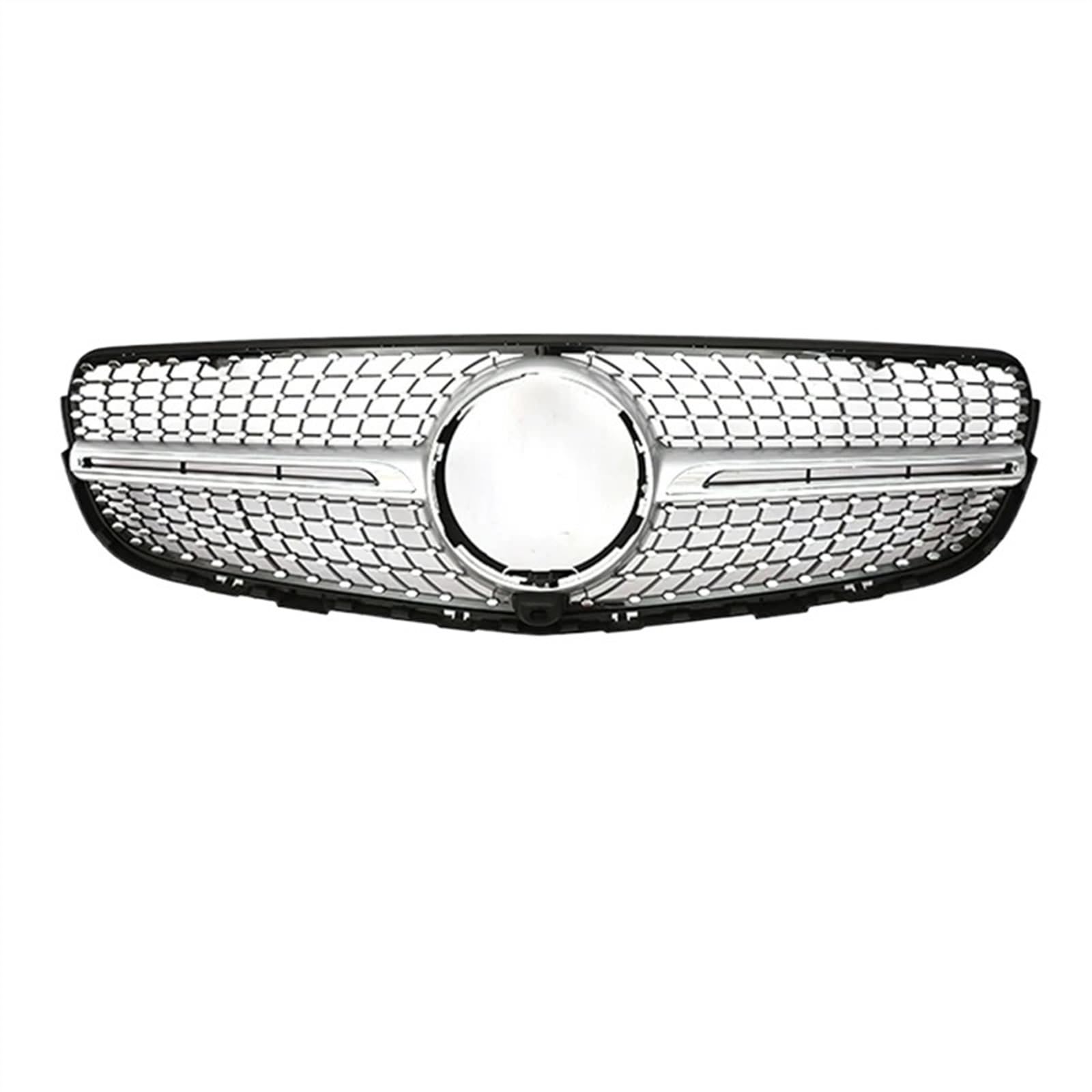 VNABIA Kompatibel Mit Benz Für GLC X253 C253 260 300 2015 2016 2017 2018 2019 Auto-Frontgrill Auto-Frontkühlergrill Ersatzzubehör Kühlergrill Doppelsteg(Silver,with Hole) von VNABIA