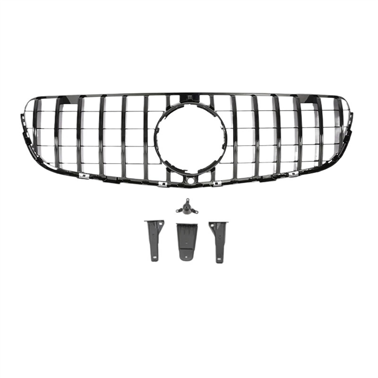 VNABIA Kompatibel Mit Benz Für GLC X253 C253 350 400 500 2015 2016 2017 2018 2019 Stoßstangengitter Fronteinlassgitter Auto-Frontgrill Ersatz Kühlergrill Doppelsteg(Black) von VNABIA