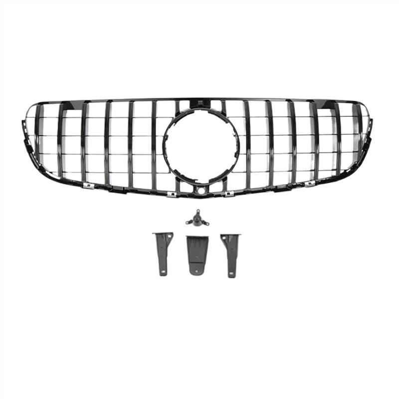 VNABIA Kompatibel Mit Benz Für GLC X253 C253 350 400 500 2015 2016 2017 2018 2019 Stoßstangengitter Fronteinlassgitter Auto-Frontgrill Ersatz Kühlergrill Doppelsteg(Black) von VNABIA