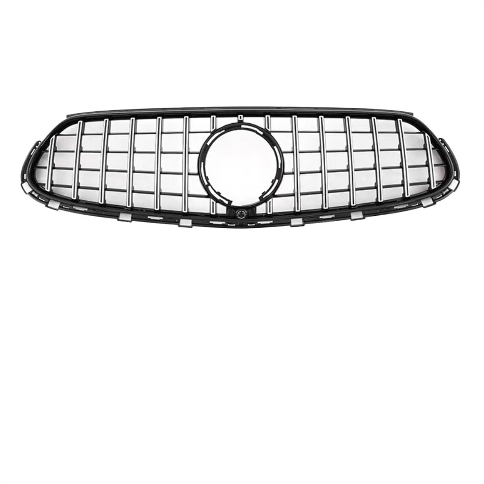 VNABIA Kompatibel Mit Benz Für GLC X254 2023 2024 Stil Frontkühlergrill Einlassgitter Mesh Grill Tuning Zubehör Stoßfänger Mesh Fronteinlassgitter Kühlergrill Doppelsteg(Silver) von VNABIA
