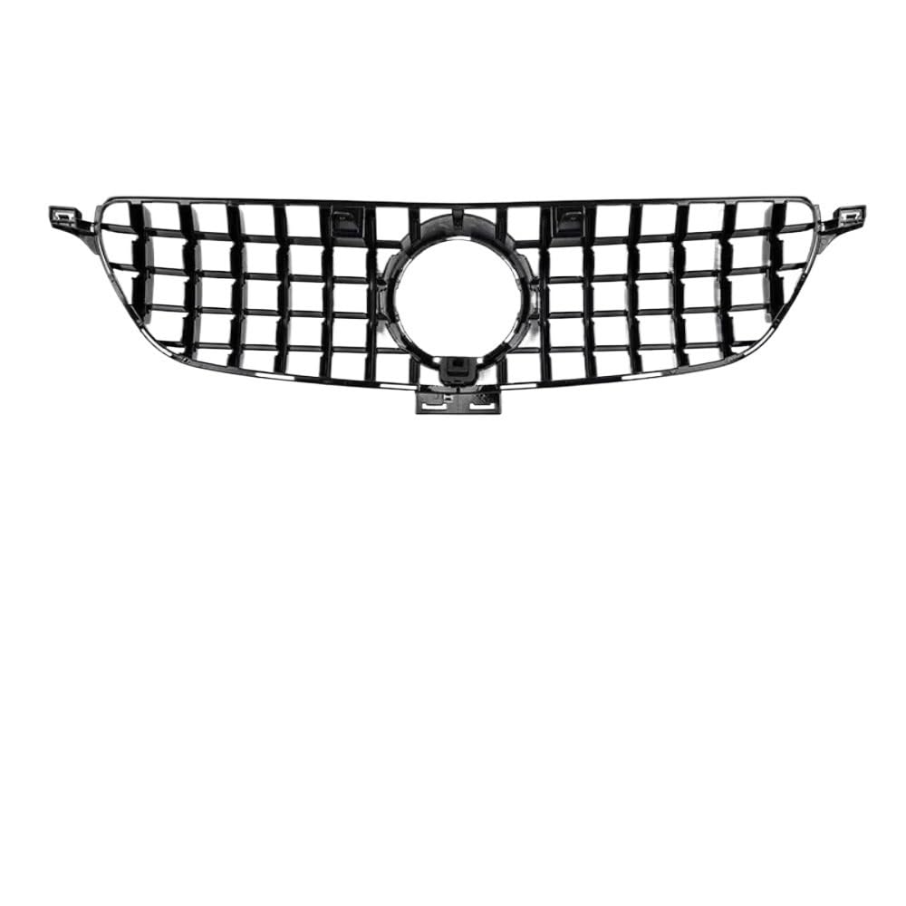 VNABIA Kompatibel Mit Benz Für GLE Klasse W166 350 500 320 400 300 2015 2016 2017 2018 2019 Auto Vorne Zentraler Oberer Teil Stoßstangenhaube Mesh-Gitter Kühlergrill Doppelsteg(Black) von VNABIA