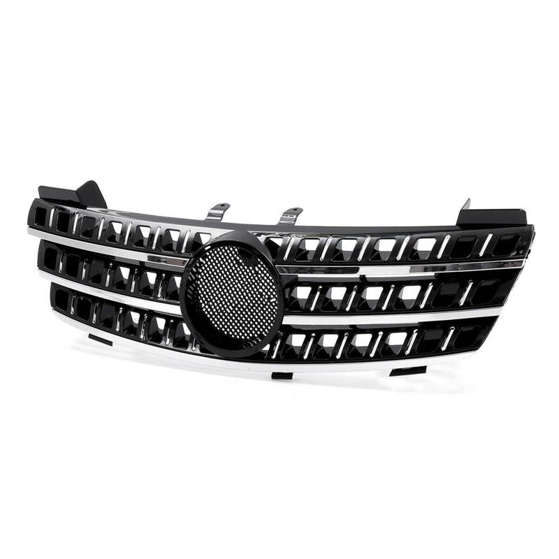 VNABIA Kompatibel Mit Benz Für ML-Klasse W164 ML320 ML350 ML550 2005 2006 2007 2008 Auto Frontstoßstangengrill Oberer Rennkühlergrill Ersatz Kühlergrill Doppelsteg(Black) von VNABIA