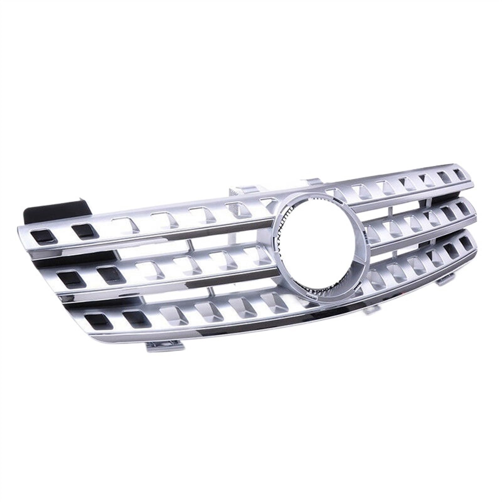 VNABIA Kompatibel Mit Benz Für ML-Klasse W164 ML320 ML350 ML550 2005 2006 2007 2008 Auto Frontstoßstangengrill Oberer Rennkühlergrill Ersatz Kühlergrill Doppelsteg(Silver) von VNABIA