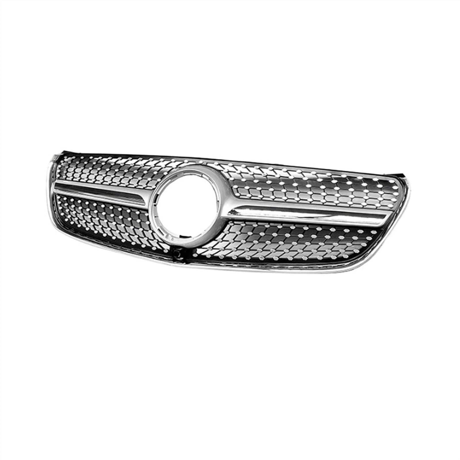 VNABIA Kompatibel Mit Benz Für V-Klasse W447 2015 2016 2017 2018 2019 2020 2021 2022 2023 Auto Diamant-Stil Frontstoßstangengrill Haubengrill Tuning Kühlergrill Doppelsteg(Silver,2015-2019) von VNABIA