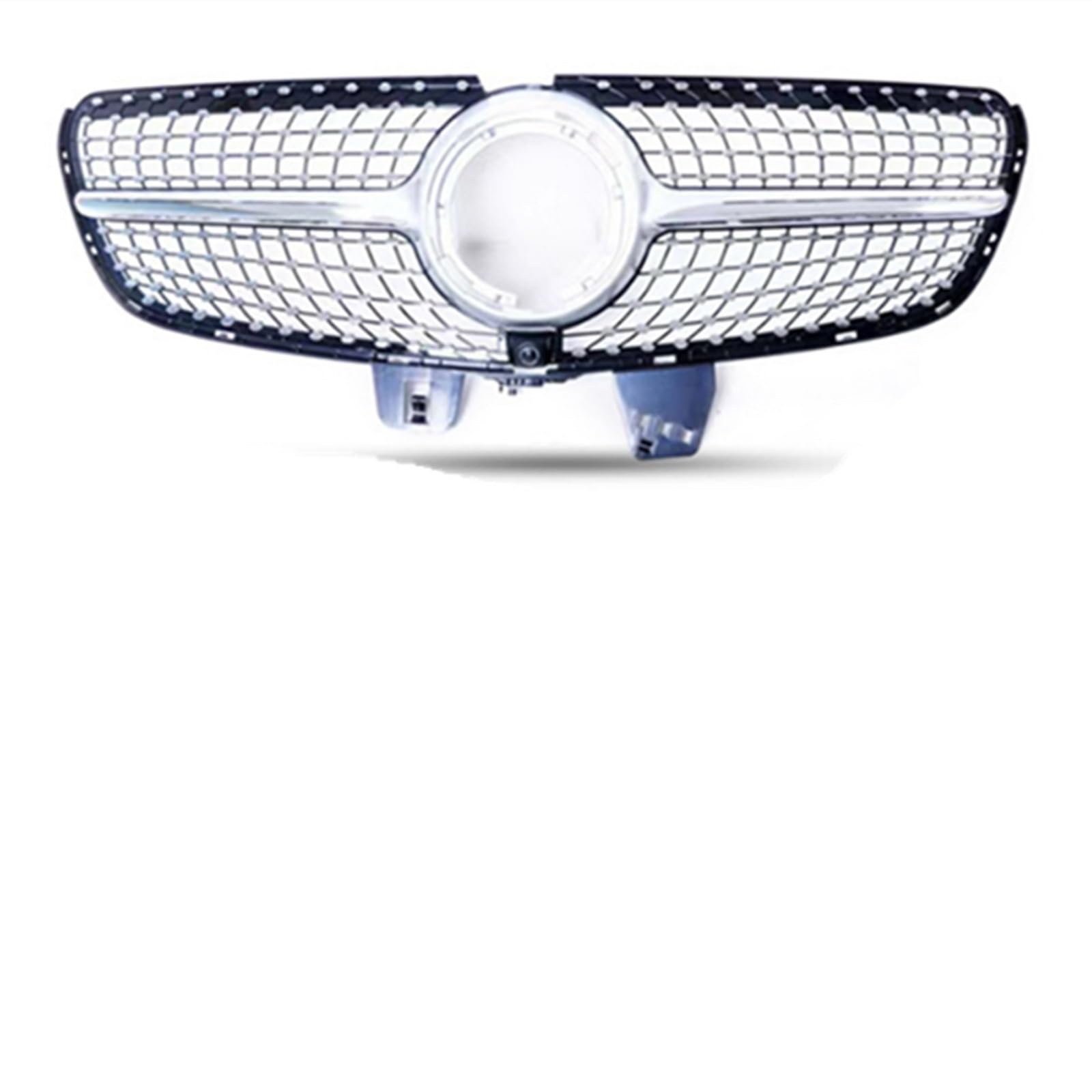 VNABIA Kompatibel Mit Benz Für V-Klasse W447 2015 2016 2017 2018 2019 2020 2021 2022 2023 Auto Diamant-Stil Frontstoßstangengrill Haubengrill Tuning Kühlergrill Doppelsteg(Silver,2020-2023) von VNABIA