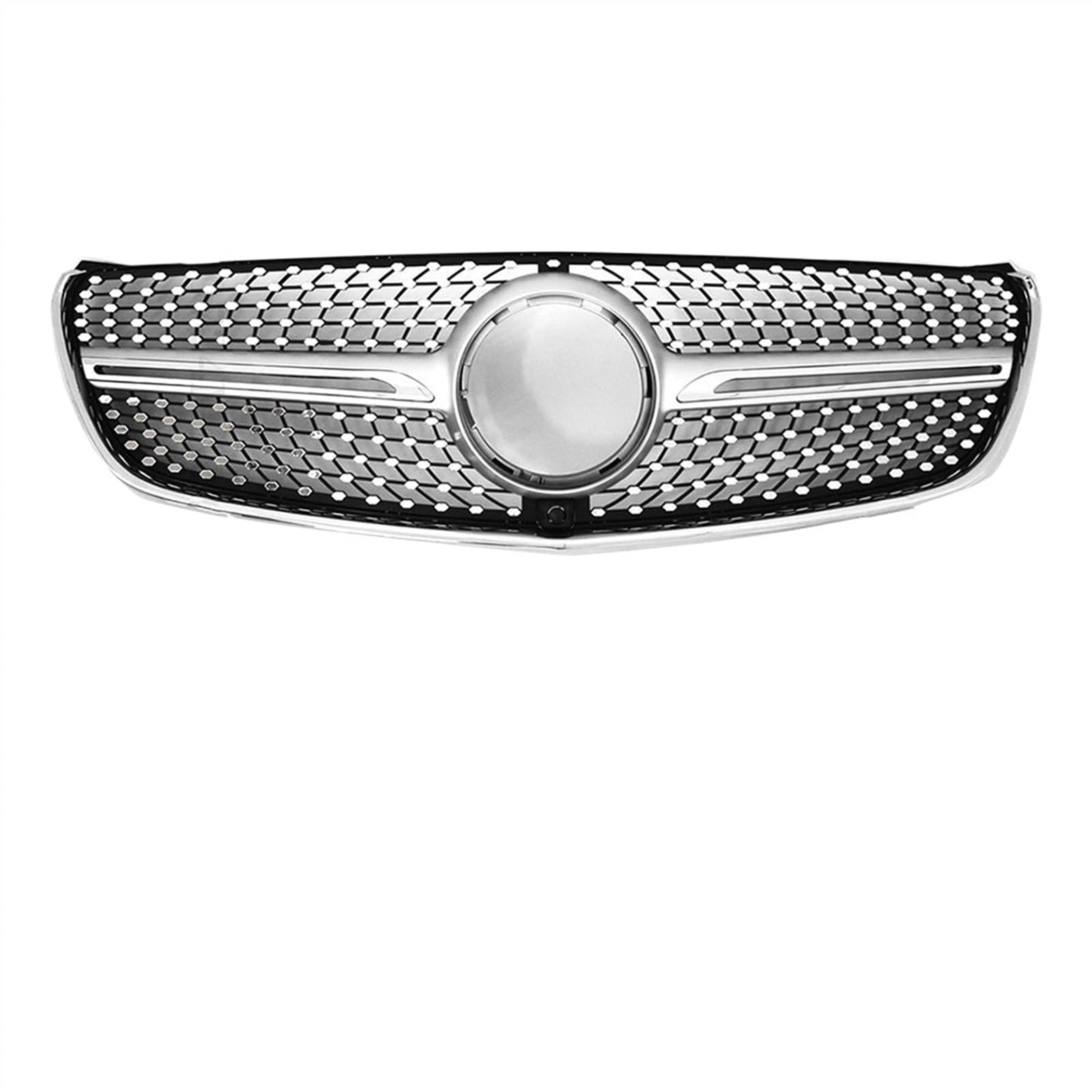 VNABIA Kompatibel Mit Benz Für V-Klasse W447 2015 2016 2017 2018 2019 2020 2021 2022 2023 Frontkühlergrill Stoßstangengrill Einlassgitter Tuning Kühlergrill Doppelsteg(Silver,2015-2019 DM) von VNABIA