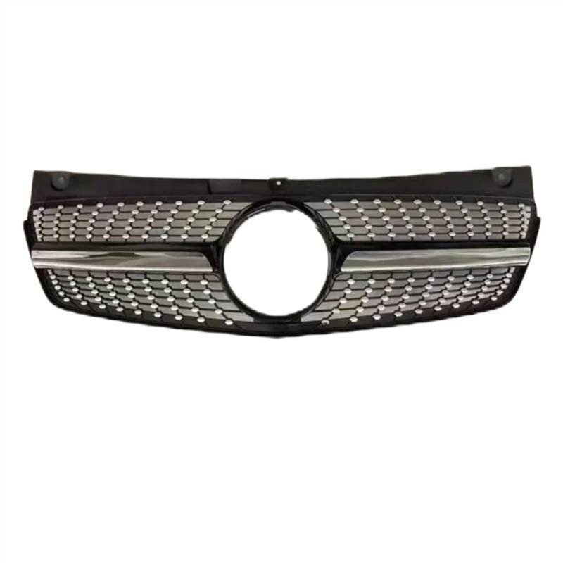 VNABIA Kompatibel Mit Benz Für Viano W639 2006 2007 2008 2009 2010 2011 2012 2013 2014 Front Facelift Mittelgrill Stoßstangengrill Ersatz Kühlergrill Doppelsteg(Black,2011-2014) von VNABIA